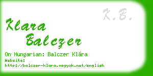 klara balczer business card